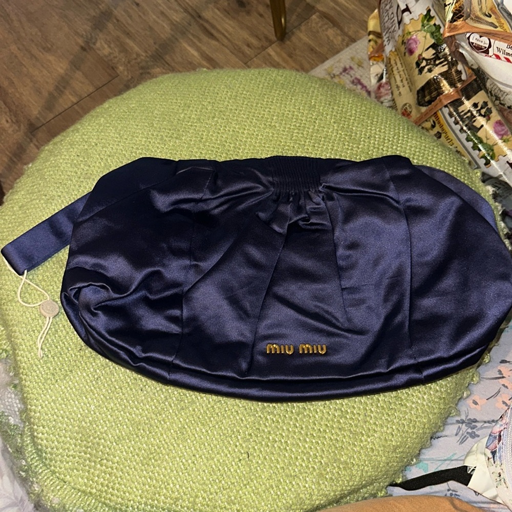 Purple Violet Miu Miu Satin Clutch